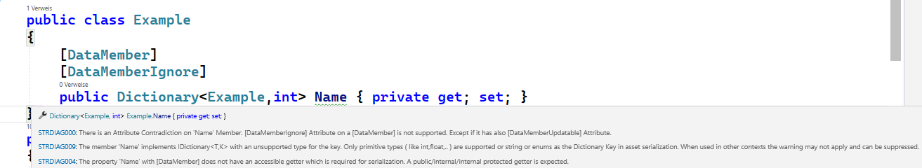 Diagnostics warning in Visual Studio